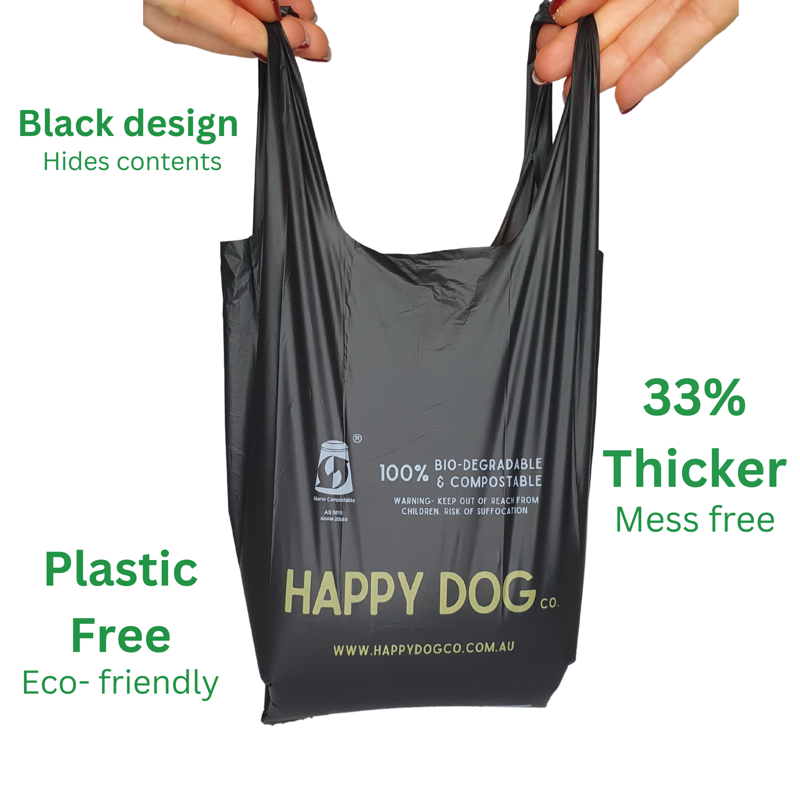 Dog Poo Bags Biodegradable Large Poop Bags with Tie Handles