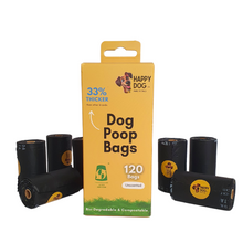 120 Bags - Strong, leak-proof dog waste bags with tie handles